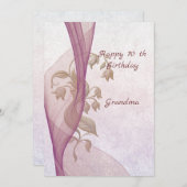 エレガントな花の70歳の誕生日カード 招待状 (正面/裏面)