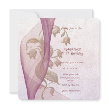 エレガントな花の70歳の誕生日招待カード