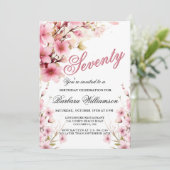 エレガントな花の70歳誕生日パーティー 招待状 (スタンド正面)