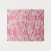 エレガントな花の「ハッピーウェディング」タペストリー - 大 タペストリー (正面(横))