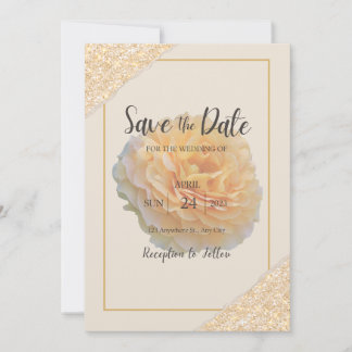 エレガントな花の「Save the Date」 セーブザデート