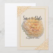 エレガントな花の「Save the Date」 セーブザデート (正面/裏面)