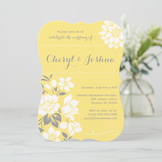 エレガントな花のII黄色い 招待状 (スタンド正面)