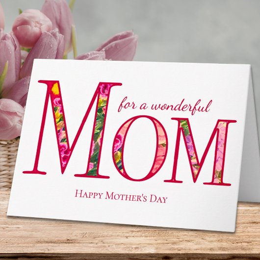 エレガントな花のMOM 母の日おめでとう カード