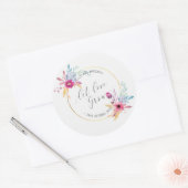 エレガントな花のMr. & Mrs. ウェディング | ステッカー シール (封筒)