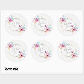 エレガントな花のMr. & Mrs. ウェディング | ステッカー シール (シート)