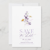 エレガントな花のSave the Dateカード セーブザデート (正面)