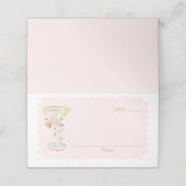 エレガントな花びらとプロセッコの名札 プレイスカード (外部開封)