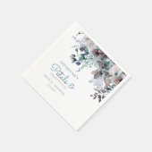 エレガントな花びらとプロセッコの花をテーマにしたブライダルシャワー スタンダードカクテルナプキン (角)