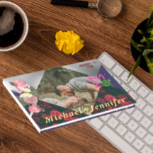 エレガントな花をモチーフにしたシンプルなオーダーメイドの結婚式写真