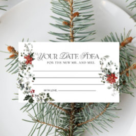 エレガントな花を飾ったデートナイトのアイデア エンクロージャーカード