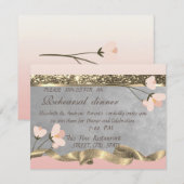 エレガントな花を飾ったリハーサルディナー 招待状 (正面/裏面)