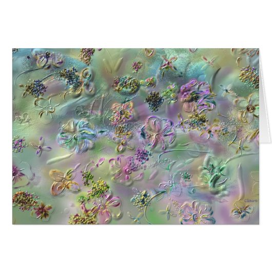 エレガントな花カード (正面横)