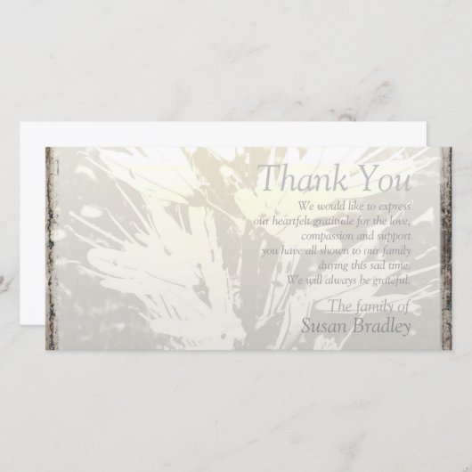 エレガントな花パターン悔やみや弔慰はPカード感謝していしています サンキューカード (正面/裏面)