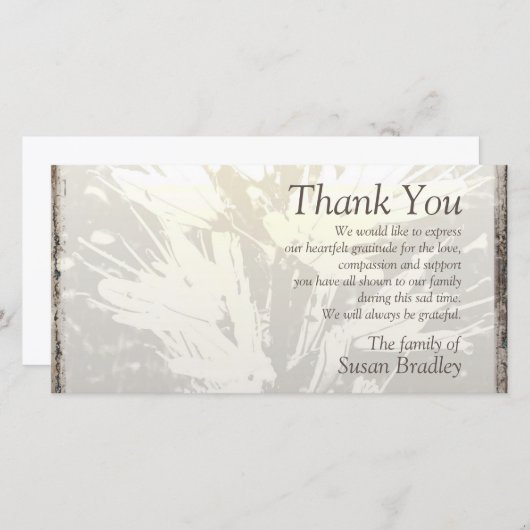 エレガントな花パターン悔やみや弔慰はPカード2感謝していしています サンキューカード (正面/裏面)
