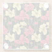 エレガントな花パターン2 ガラスコースター (裏面)