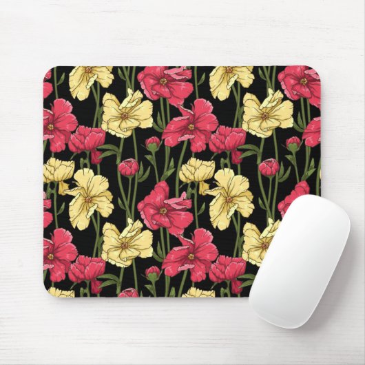 エレガントな花パターン2 マウスパッド (マウス)