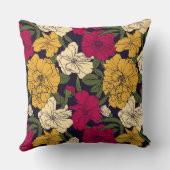 エレガントな花パターン クッション (裏面)