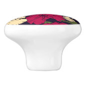エレガントな花パターン セラミックノブ (側面)