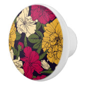 エレガントな花パターン セラミックノブ (右)