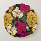 エレガントな花パターン ラウンドクッション (裏面)