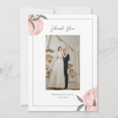 エレガントな花ピンクの芍薬 フラット サンクス カード (正面)