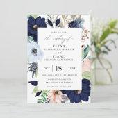 エレガントな花フレームの結婚式 招待状 (スタンド正面)