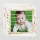 エレガントな花フレーム 案内状 (正面/裏面)