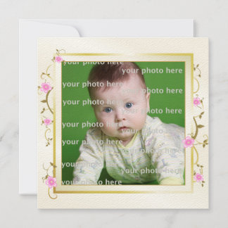 エレガントな花フレーム 案内状