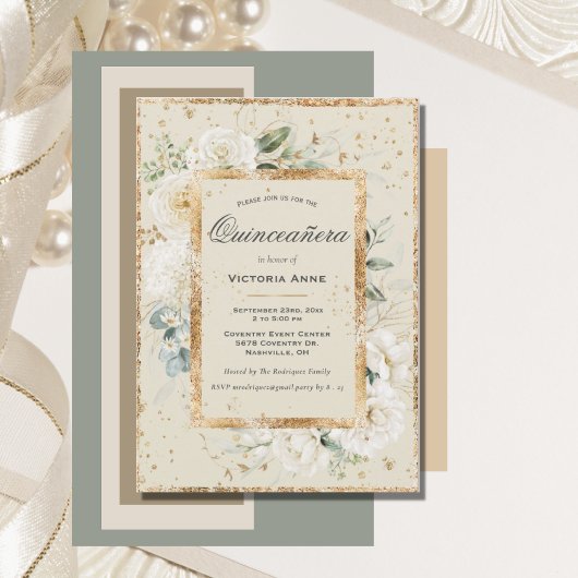 エレガントな花モダンなキンセアニエラ 招待状