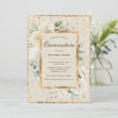 エレガントな花モダンなキンセアニエラ 招待状 (スタンド正面)