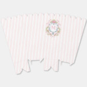 エレガントな花モチーフのウェディングクレストポップコーン フェイバーボックス (見開き)