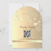 エレガントな花モチーフのゴールド箔 ウェディング 招待状 (裏面)