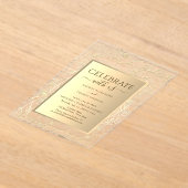 エレガントな花モチーフのゴールド ウェディング レセプション アクリル招待状 (レイダウン)