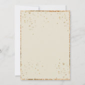 エレガントな花モチーフのゴールド 現代のキンセアニエラ 招待状 (裏面)