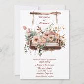 エレガントな花園のスウィング ウェディング 招待状 (正面)