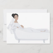 エレガントな花嫁がバスタブでリラックスするウェディングデザイン 招待状 (正面)