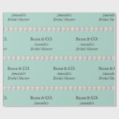 エレガントな花嫁と仲間たち ティールブルーパール ブライダルシャワー ラッピングペーパー (フラット)