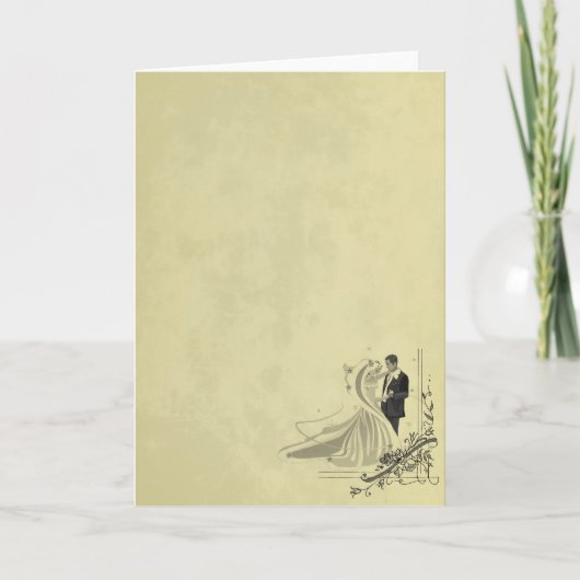 エレガントな花嫁と新郎のウェディング 案内状 (正面)