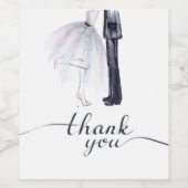 エレガントな花嫁と新郎のダンス「ありがとう」ワインボトルラベル ワインラベル (シングルラベル)