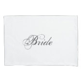 エレガントな花嫁と新郎の白い結婚式の枕カバー 枕カバー (正面左)