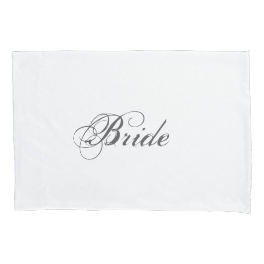 エレガントな花嫁と新郎の白い結婚式の枕カバー 枕カバー (正面左)