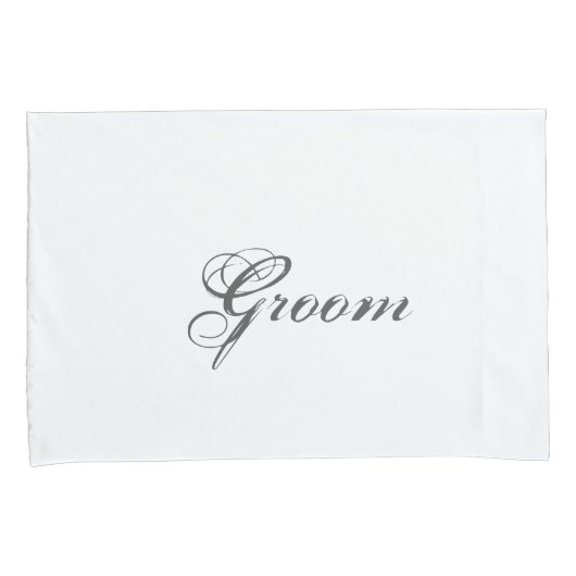 エレガントな花嫁と新郎の白い結婚式の枕カバー 枕カバー (正面右)