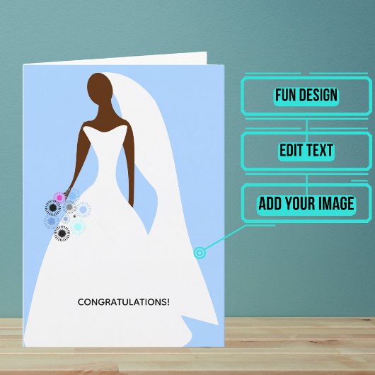 エレガントな花嫁のための結婚式おめでとう カード