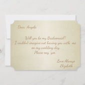 エレガントな花嫁のドレスと金色のバラの美しいカード 招待状 (裏面)