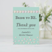 エレガントな花嫁のブルーアクアマリン ブライダルシャワー サンキューカード (スタンド正面)