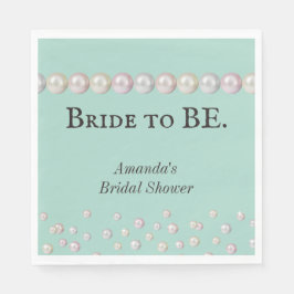 エレガントな花嫁のブルー パール ブライダル シャワー スタンダードランチョンナプキン