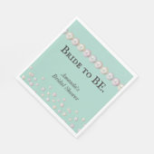 エレガントな花嫁のブルー パール ブライダル シャワー スタンダードランチョンナプキン (角)