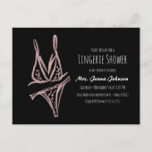 エレガントな花嫁のランジェリー　ピンクの結婚前お祝いパーティー ポストカード (正面)