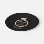 エレガントな花嫁の結婚前お祝い ペーパープレート (アングル)